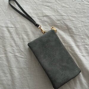 Elegant Gray Wristlet Clutch
